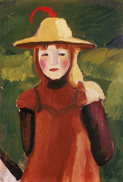 Peasant Girl with Straw Hat - August Macke