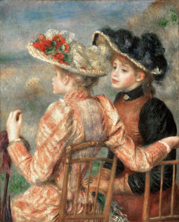 Two Young Girls Sitting - Pierre-Auguste Renoir