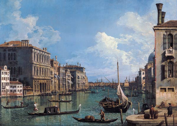 The Grand Canal near Campo San Vio after the church of Santa Maria della Salute - Canal Giovanni Antonio