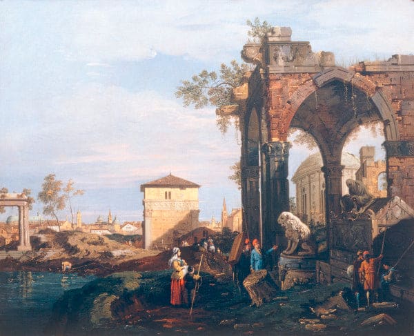 Capriccio and Classical Ruins - Giovanni Antonio Canal