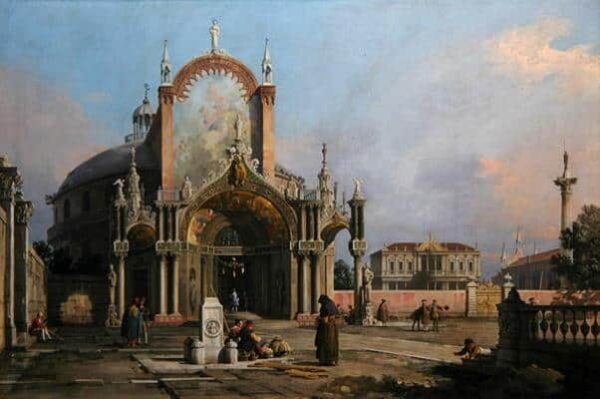 Capriccio of a church, circa 1750 (oil on canvas) - Giovanni Antonio Canal