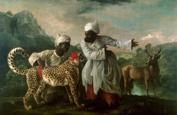 Cheetah with Two Indian Attendants and a Stag - George Stubbs