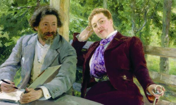 Self-portrait with Natalia Borisovna Nordman-Severova - Ilya Repin