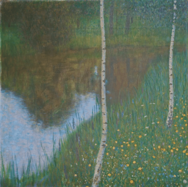 Lake Shore with Birches - Gustav Klimt