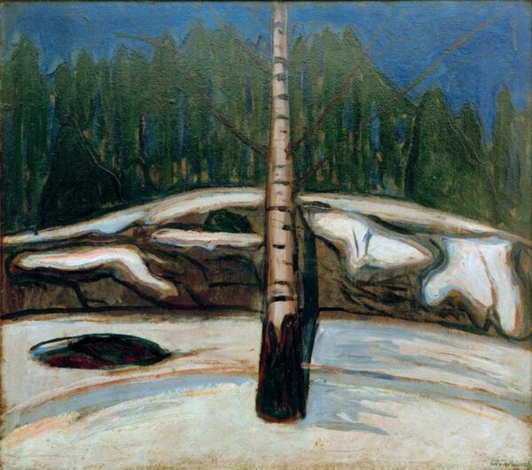 Birch in the Snow - Edvard Munch