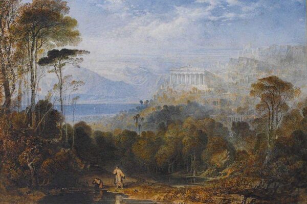 Diogenes throws away his cup - John Martin