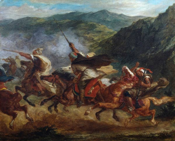 Arab Cavalry Exercising a Charge - Eugène Delacroix