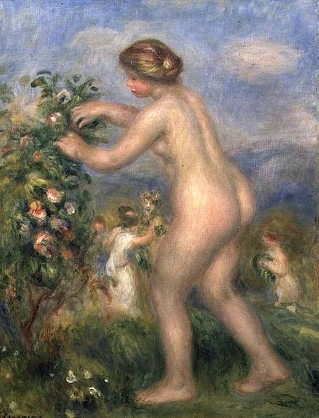 Nude Woman with Flowers – Pierre-Auguste Renoir