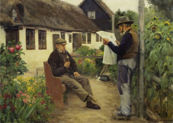 Reading the news from the newspaper - Hans Andersen Brendekilde