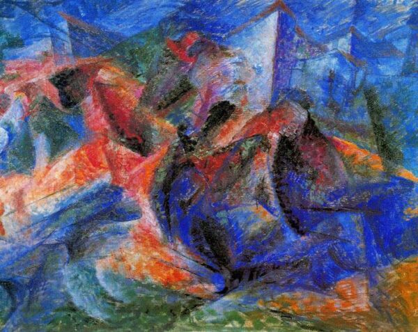 Horses, Riders, Houses - Umberto Boccioni