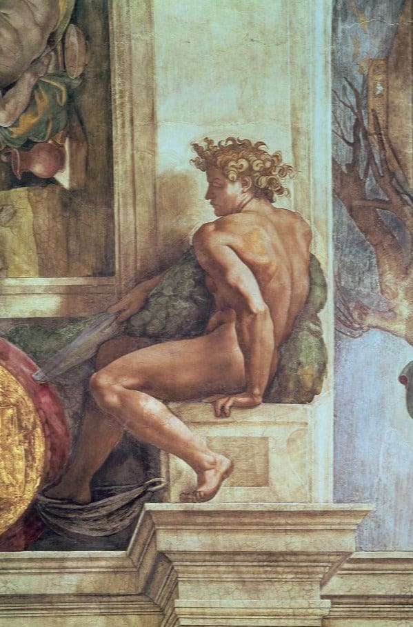 Nude from the Sistine Chapel Ceiling - Michelangelo