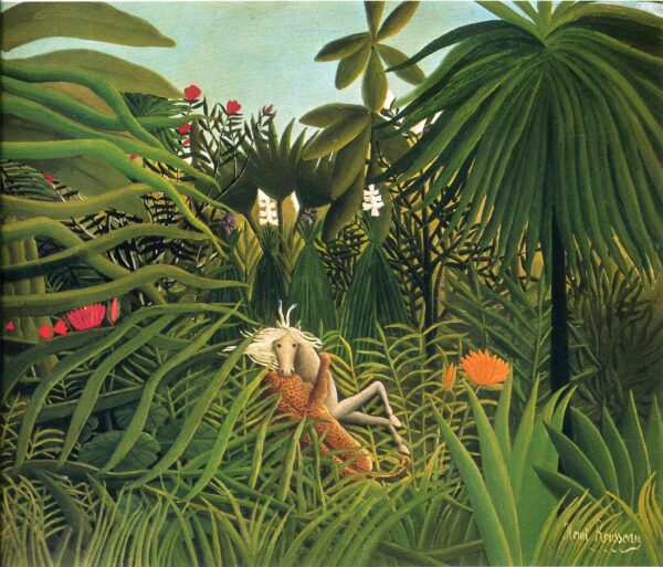 Jaguar Attacking a Horse - Henri Rousseau