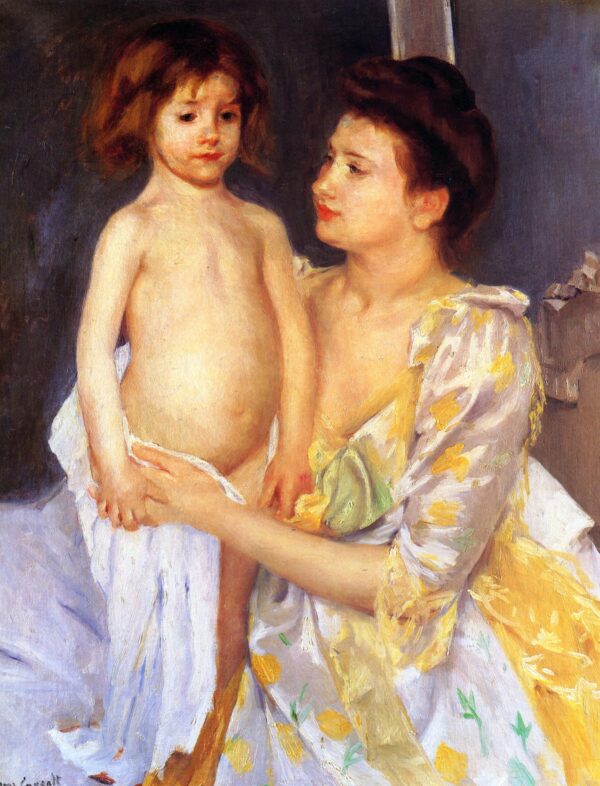 Jules being dried by his mother - Mary Cassatt