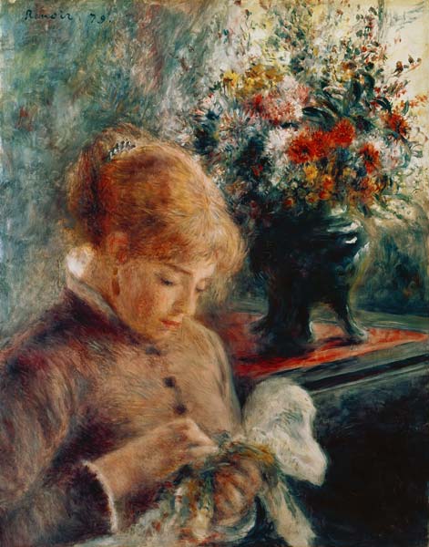 Young Woman Sewing - Pierre-Auguste Renoir