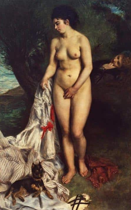 The Bather with a Griffon - Pierre-Auguste Renoir