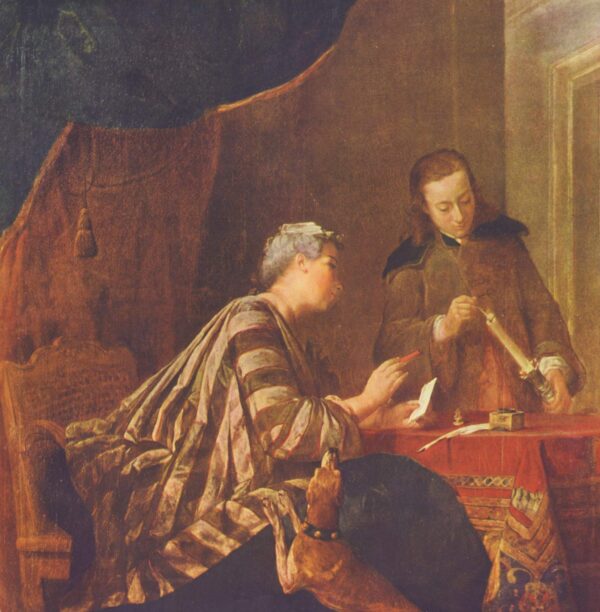 Lady sealing a letter - Jean Siméon Chardin