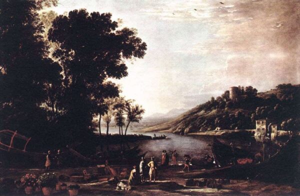 Paisaje con mercaderes - Claude Lorrain