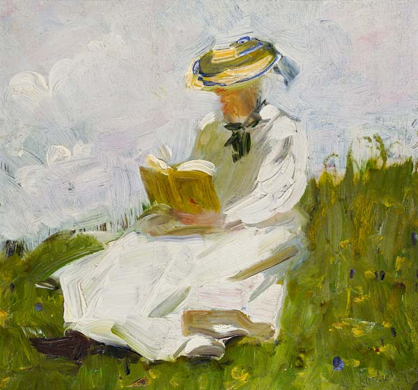 Woman Reading in the Greenery - Franz Marc