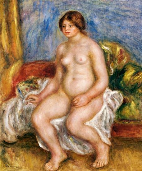 Nude Woman on a Green Cushion - Pierre-Auguste Renoir