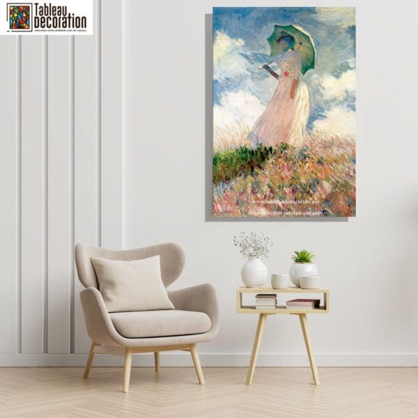 Woman with a Parasol Facing Left - Reproduction of Monet Painting - Image 3