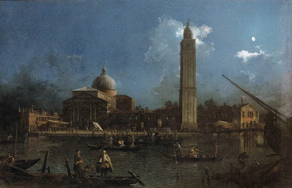 The Nighttime Celebration in front of the Church of San Pietro di Castello - Giovanni Antonio Canal