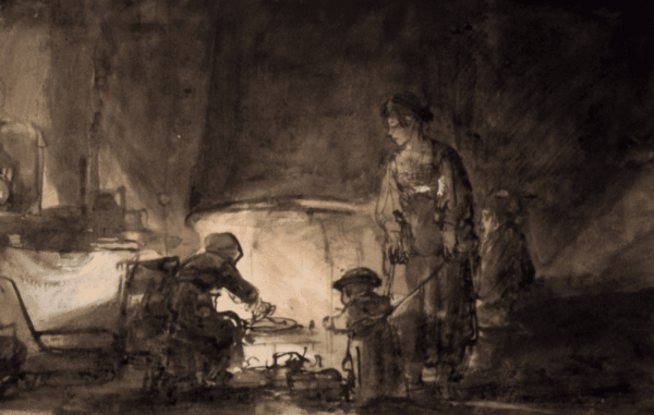 The Kitchen of Rembrandt's House - Rembrandt van Rijn