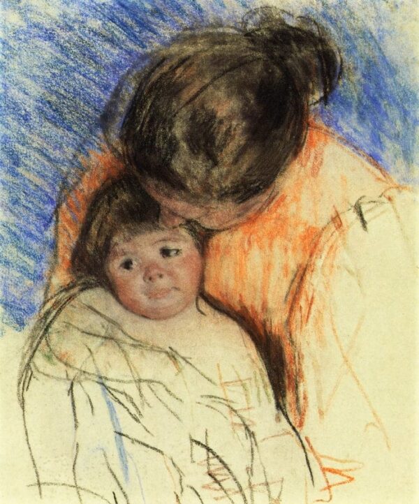 Sketch of the mother looking at Thomas - Mary Cassatt