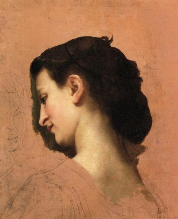 Study of the Head of a Young Girl - William Bouguereau