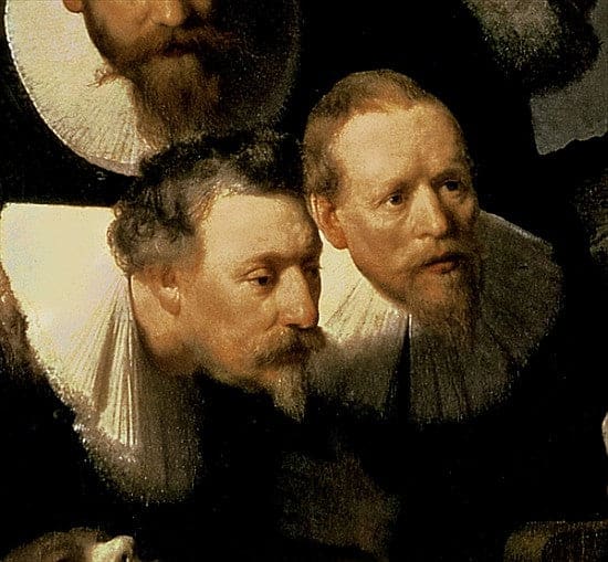 The Anatomy Lesson of Dr. Nicolaes Tulp, 1632 (detail 7543) - Rembrandt van Rijn