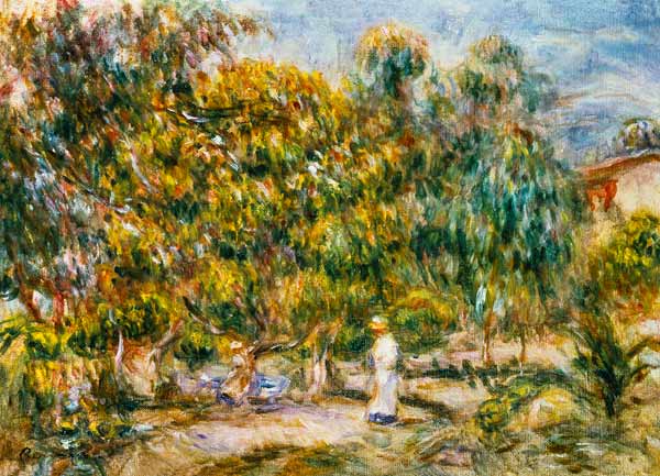 The Woman in White in the Colettes' Garden - Pierre-Auguste Renoir