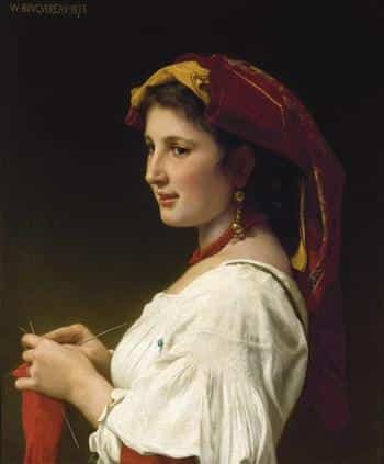 The Knitter - William Bouguereau