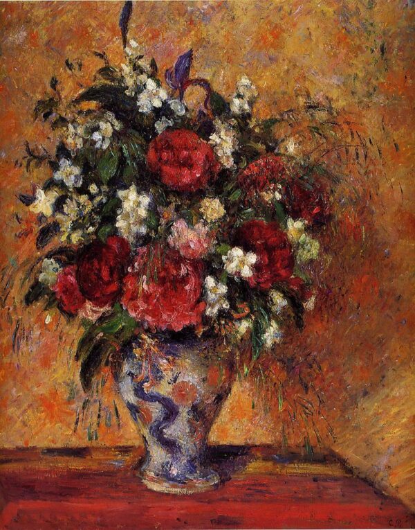 Flowers in a Vase - Camille Pissarro