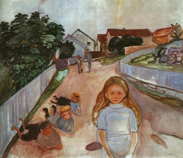 Children playing in the street in Asgardstrand - Edvard Munch