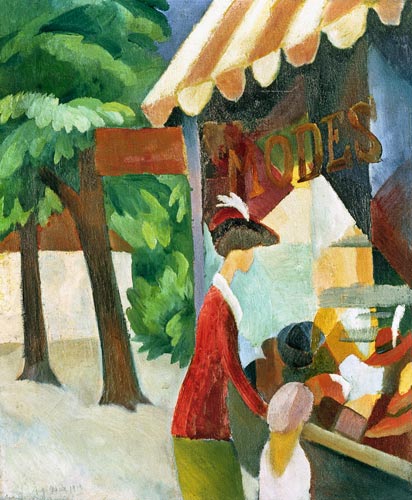 In front of the hat store - August Macke