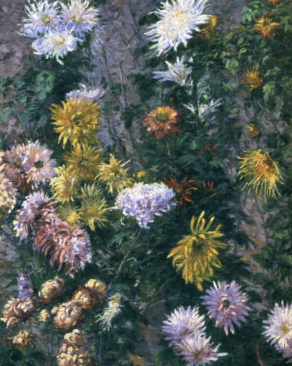 White and Yellow Chrysanthemums - Caillebotte