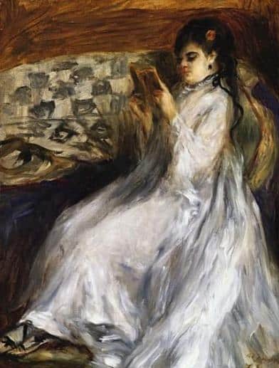 Woman in White Reading - Pierre-Auguste Renoir