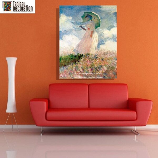 Woman with a Parasol Facing Left - Reproduction of Monet Painting - Image 6