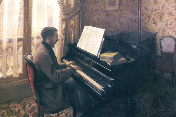 Young Man Playing the Piano - Caillebotte