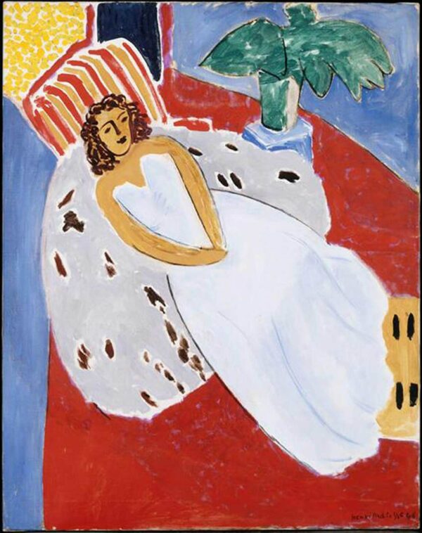 Young Woman on a White and Red Background - Matisse