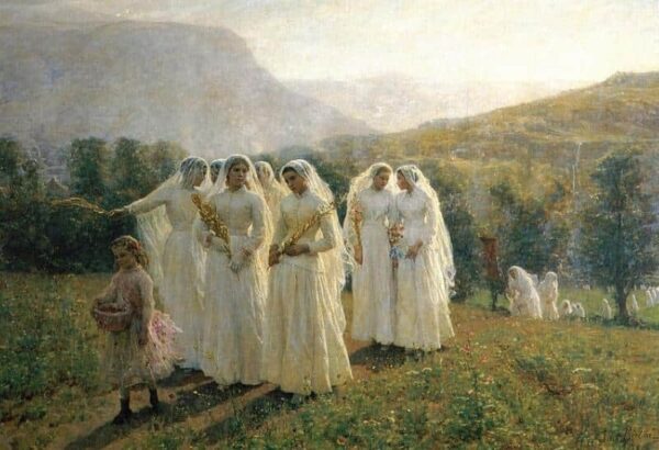 Young Women Going to a Procession - Jules Breton