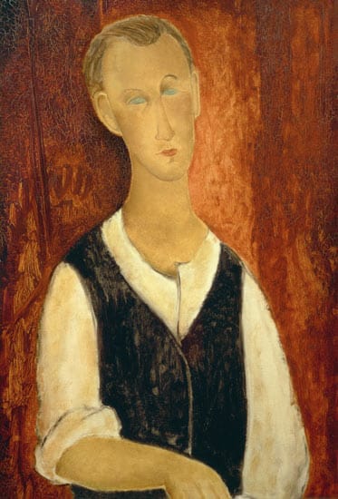 Young Man with a Black Vest - Amedeo Modigliani