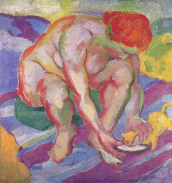 Nude with Cat - Franz Marc