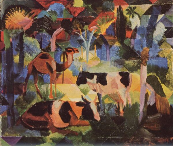 Landscape with Cows and Camels - August Macke