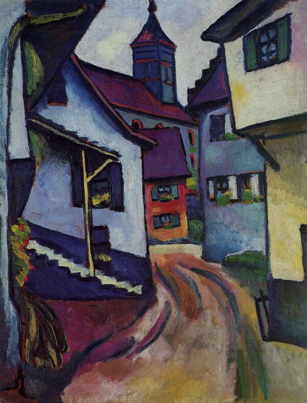 Street with Church in Kandern - August Macke