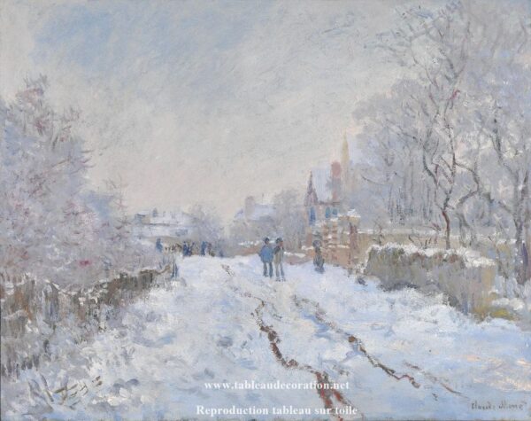 Street in the Snow, Argenteuil - Snow Scene by Monet