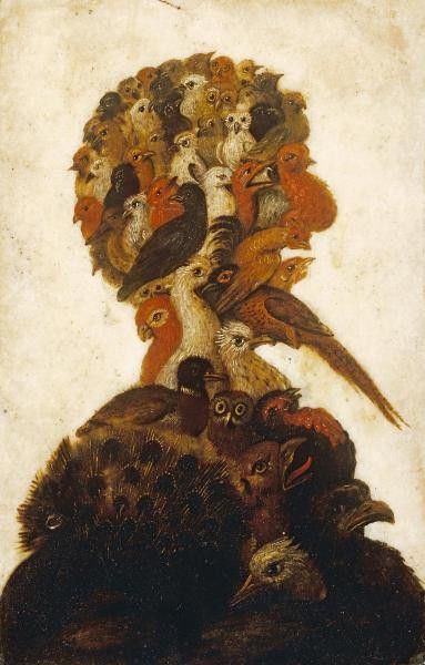 Anthropomorphic head representing one of the four elements - air - Arcimboldo