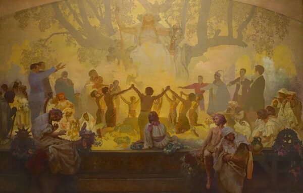 The Oath of Omladina under the Slavic Lime Tree - Mucha