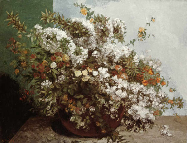 Still Life with Flowers – Gustave Courbet Oil Painting Reproduction