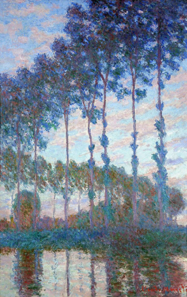 Poplars on the Banks of the Epte River, Evening Effect - Claude Monet