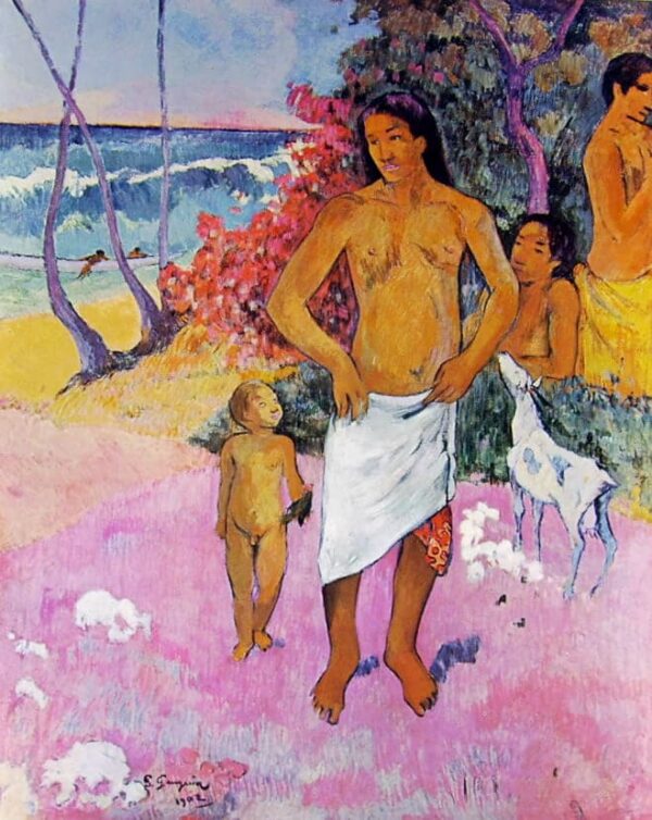 A Walk by the Sea or Tahitian Family - Paul Gauguin